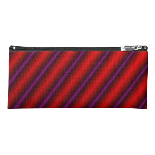 Red, Purple and Black Laser-Like Line Pattern Pencil Case (Front)
