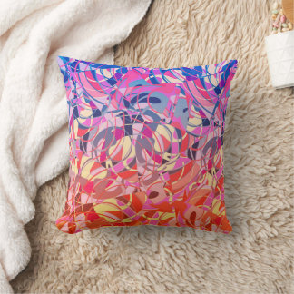  Red, Purple and Blue Abstract Throw Pillow