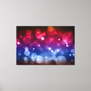 Red, Purple, Blue & Brown Bokeh Pattern Canvas Print