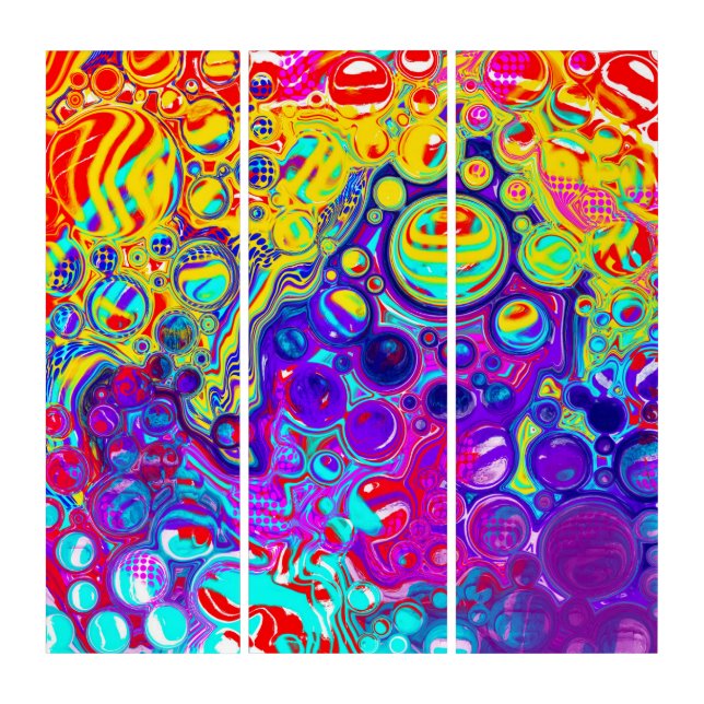 Red, Purple, Blue, Green Yellow Abstract Art (Front)