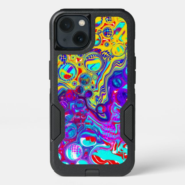 Red, Purple, Blue, Green Yellow Abstract Art    Otterbox iPhone Case (Back)