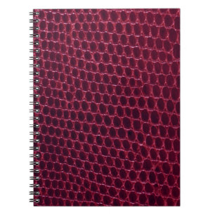 Red Purple Burgundy Maroon snake skin leather Notebook