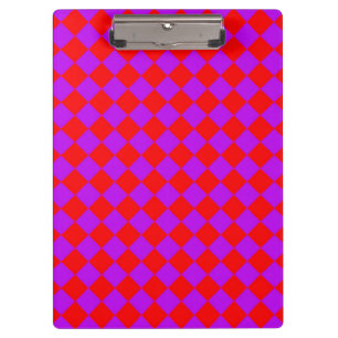 Red Purple Checker Diamond Pattern Clipboard