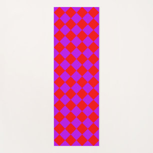 Red Purple Checker Diamond Pattern  Yoga Mat