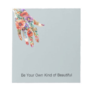 Red Purple Floral Garden Hand Notepad