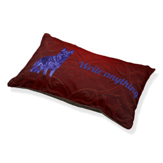 ​Red Purple German Shepherd Floral Pet Bed