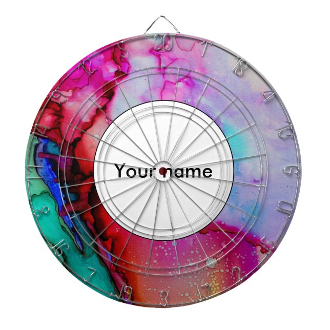Red purple green ink dart board (Front)