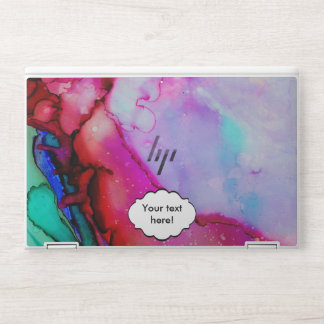 Red purple green ink HP laptop skin