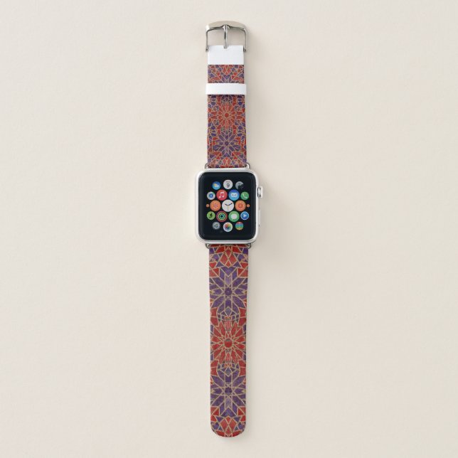red purple mosaic apple watch band (Front)