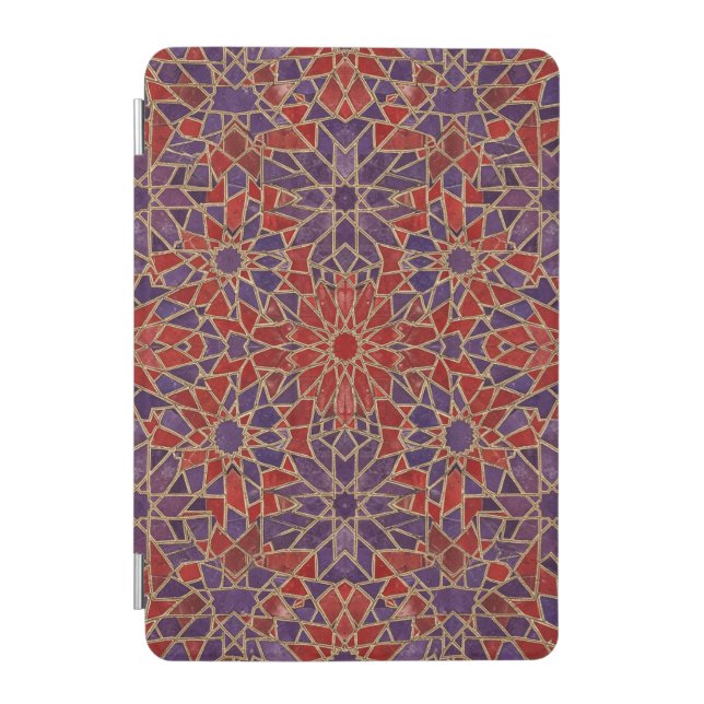 red purple mosaic iPad mini cover (Front)
