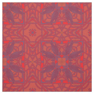 Red Purple Murder Of Crows Kaleidoscope Fabric