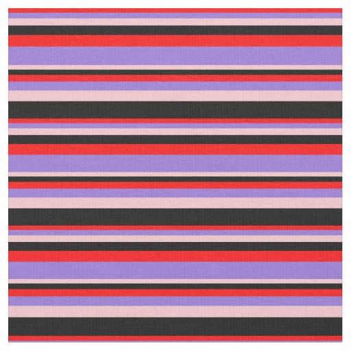 Red, Purple, Pink & Black Stripes Pattern Fabric