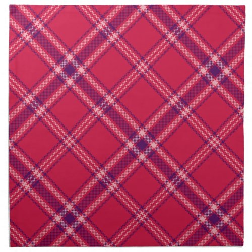 RedPurplePink Tartan Plaid Napkins Set4