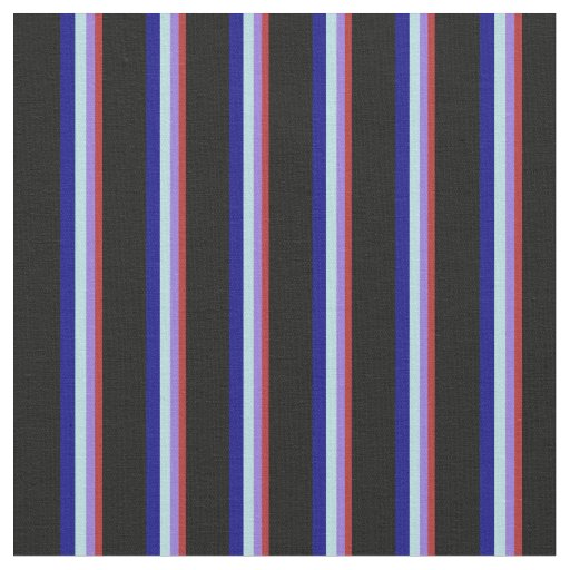 Red, Purple, Powder Blue, Blue, and Black Lines Fabric