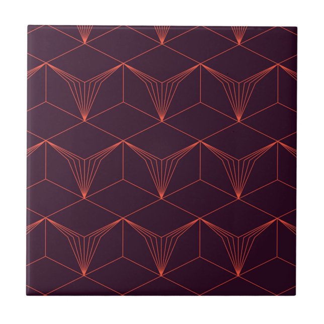Red-purple, simple, elegant, luxurious graphic ceramic tile (Front)