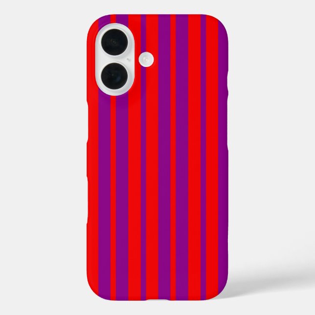 Red Purple Stylish Stripes Pattern Design  Case-Mate iPhone Case (Back)