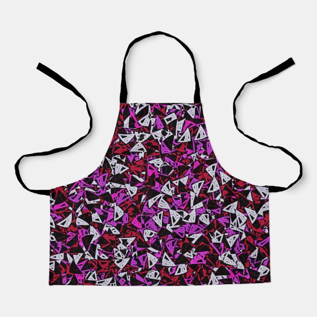 Red Purple Triangle Pattern Apron (Front)