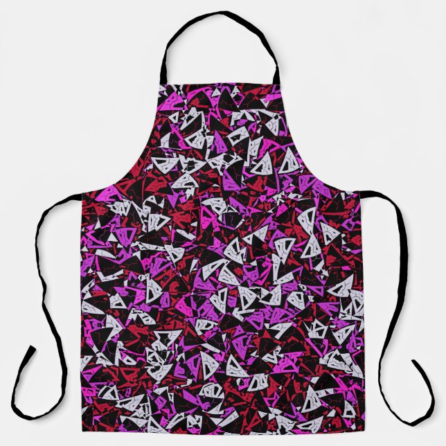 Red Purple Triangle Pattern Apron (Front)