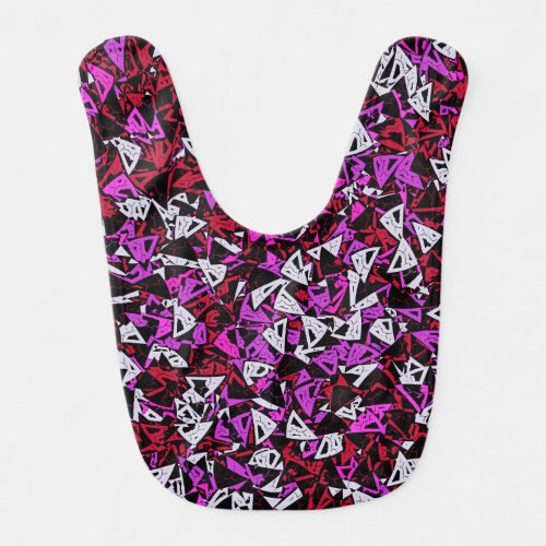 Red Purple Triangle Pattern Baby Bib