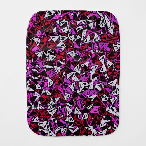 Red Purple Triangle Pattern Baby Burp Cloth
