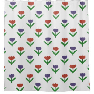 Red & Purple Tulips Shower Curtain