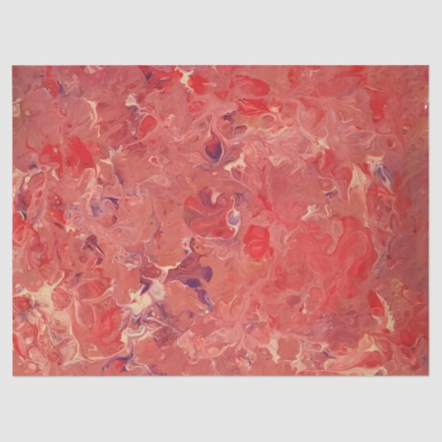 Red Purple White Abstract Decoupage Tissue Paper (Front)