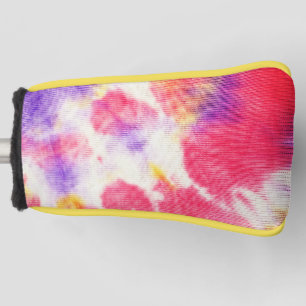 Red purple yellow white tie dye v1 golf head cover