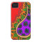 Red, purplen and orange paisley