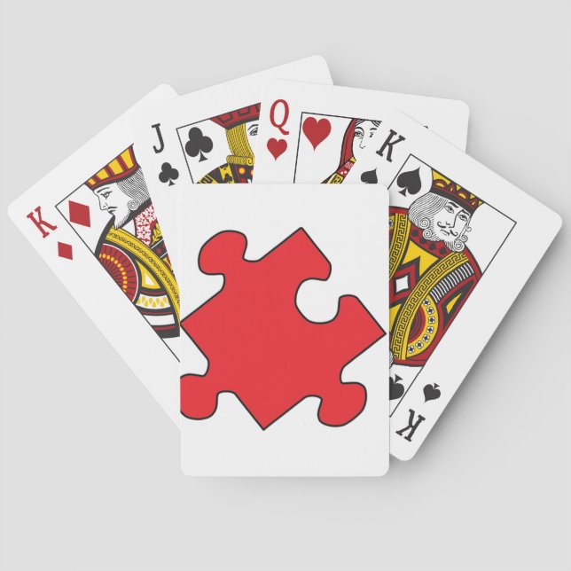 RED PUZZLE PIECE POKER CARDS (Back)