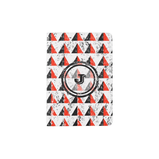 Red Pyramid Geometric Monogram Passport Holder (Front)