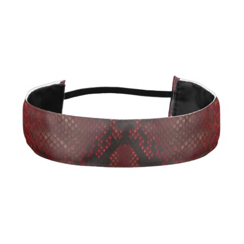 Red Python Snakeskin pattern Athletic Headband