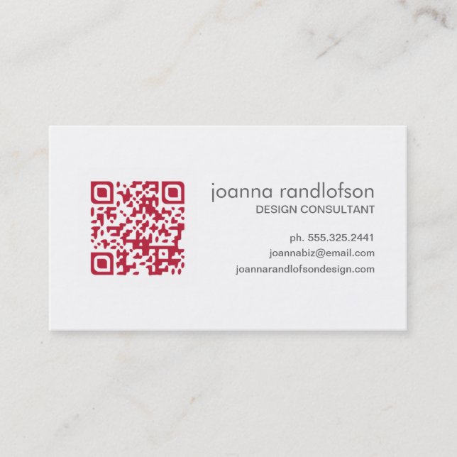 Red QR CODE Business Card (Front)