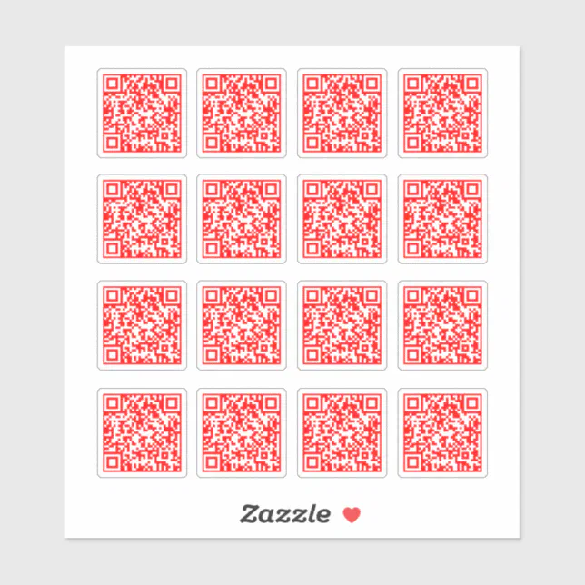 Small Red Qr Code Red QR Code Laser Cut Vinyl Sticker | Zazzle