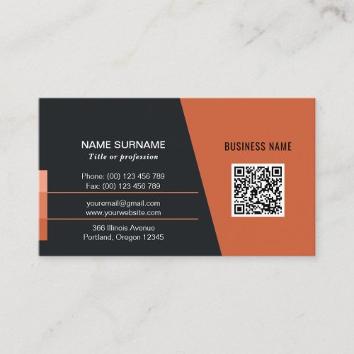 red QR code social media professional logo  Busine Business Card