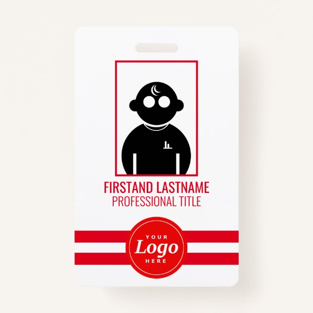 Red QR Coded V1 Employee Badge (Front)