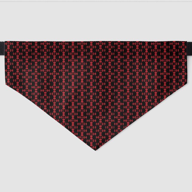 Red Quad basket Pet Bandana Collar (Front)