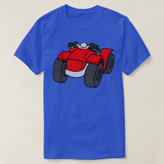 Red Quad Bike ATV T-Shirt (Design Front)