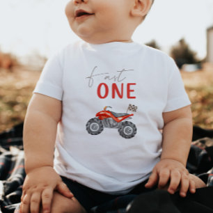 Red Quad Bike "Fast One" Birthday T-shirt