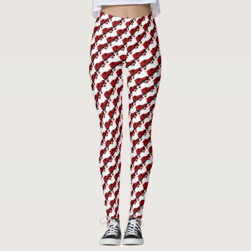 red quad roller derby skate leggings