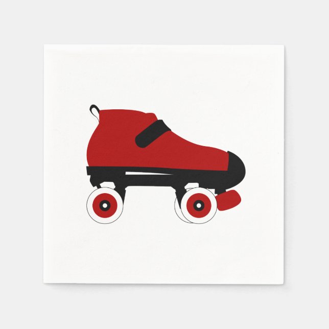 red quad roller derby skate napkins (Front)