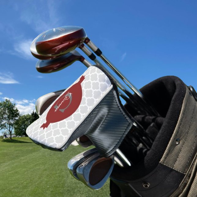 Red Quatrefoil Personalized Golf Head Cover (Red Quatrefoil Personalized Golf Head Cover)
