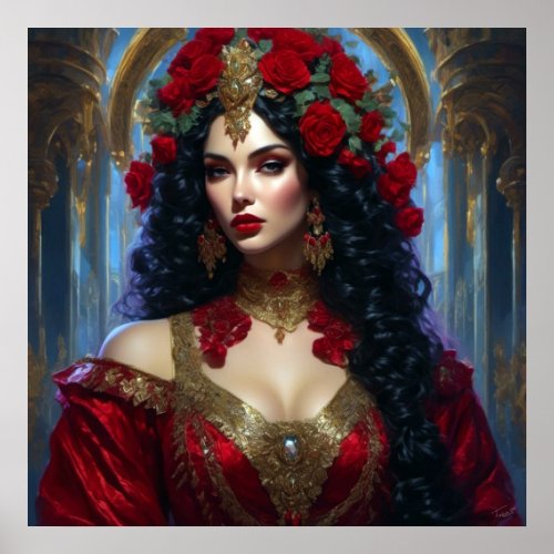 Red Queen Gothic Fantasy Art Poster
