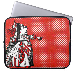 Red Queen of Hearts Alice in Wonderland Polka Dots Laptop Sleeve