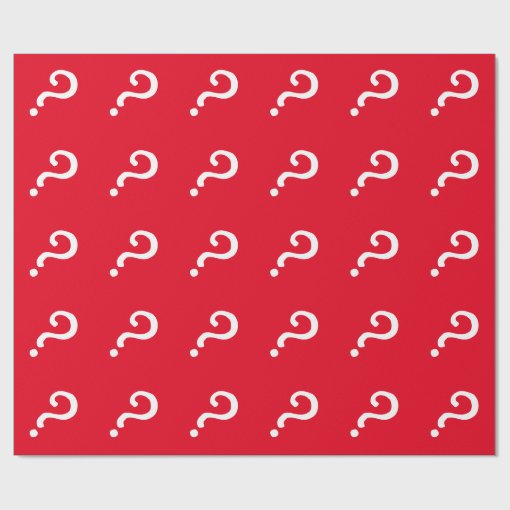 Red question mark wrapping paper Matte Zazzle