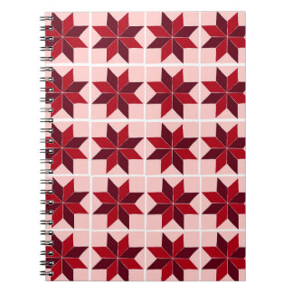 Red quilt pattern notebook