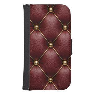 Red Quilted Leather & Gold Studs Phone Case