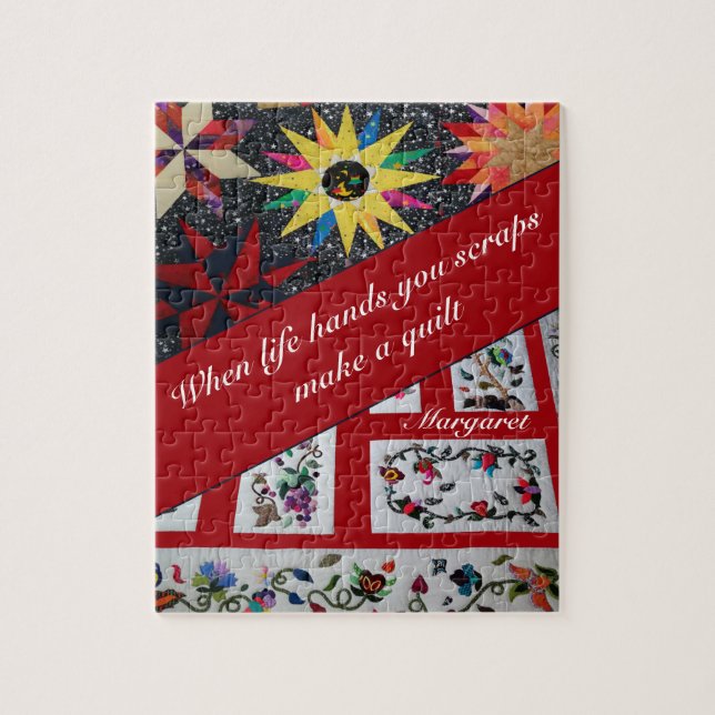 Red Quilting Make A Quilt Quote Jigsaw Puzzle (Vertical)