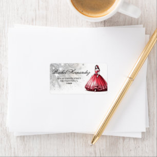 Red Quinceañera Girl Label