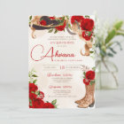 Red Quinceanera Roses Vintage Charro Western Flora