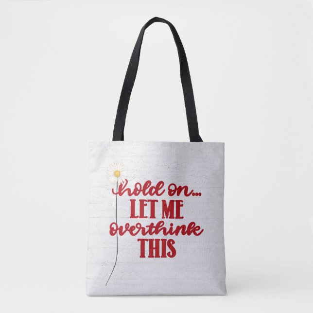 Red Quote and Daisy Tote Bag (Front)